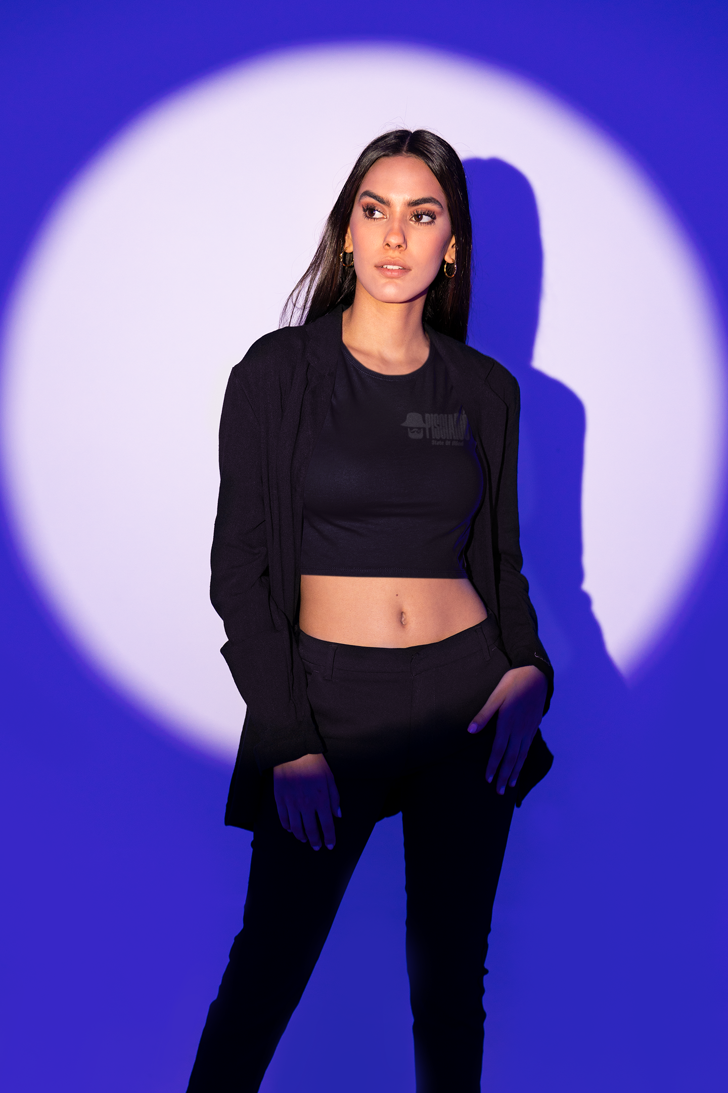 T-shirt corta donna, total black