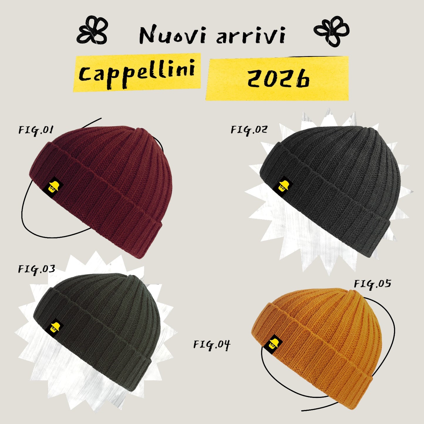 Cappellino Beanie in Maglia a Coste